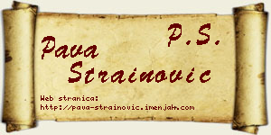 Pava Strainović vizit kartica